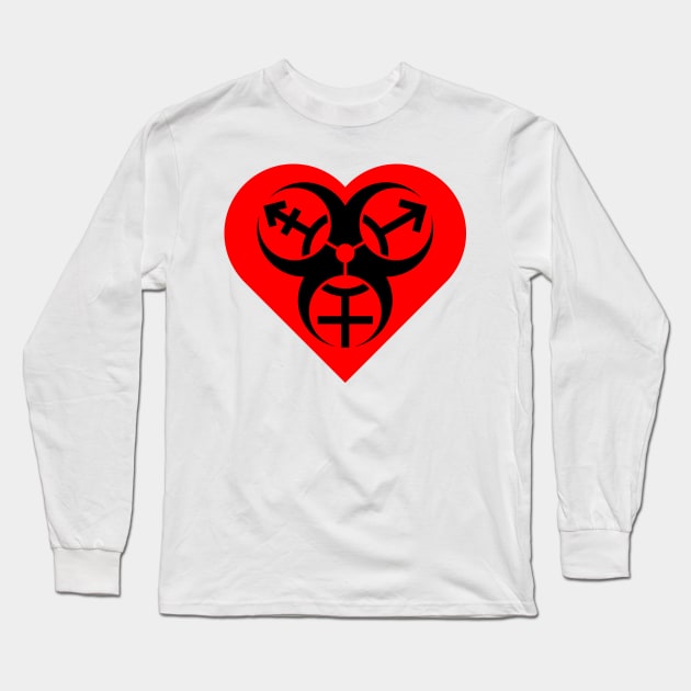 Trans Biohazard - Red Heart Long Sleeve T-Shirt by GenderConcepts